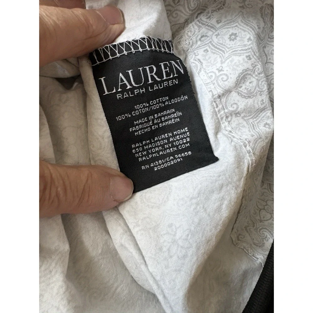 RALPH LAUREN‎ King Pillowcases Cotton Set/2 White and gray